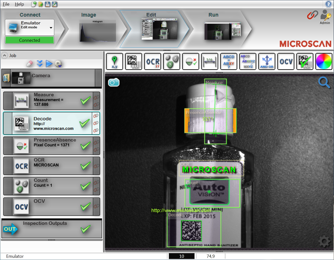 Autovision Machine Vision Software image capture